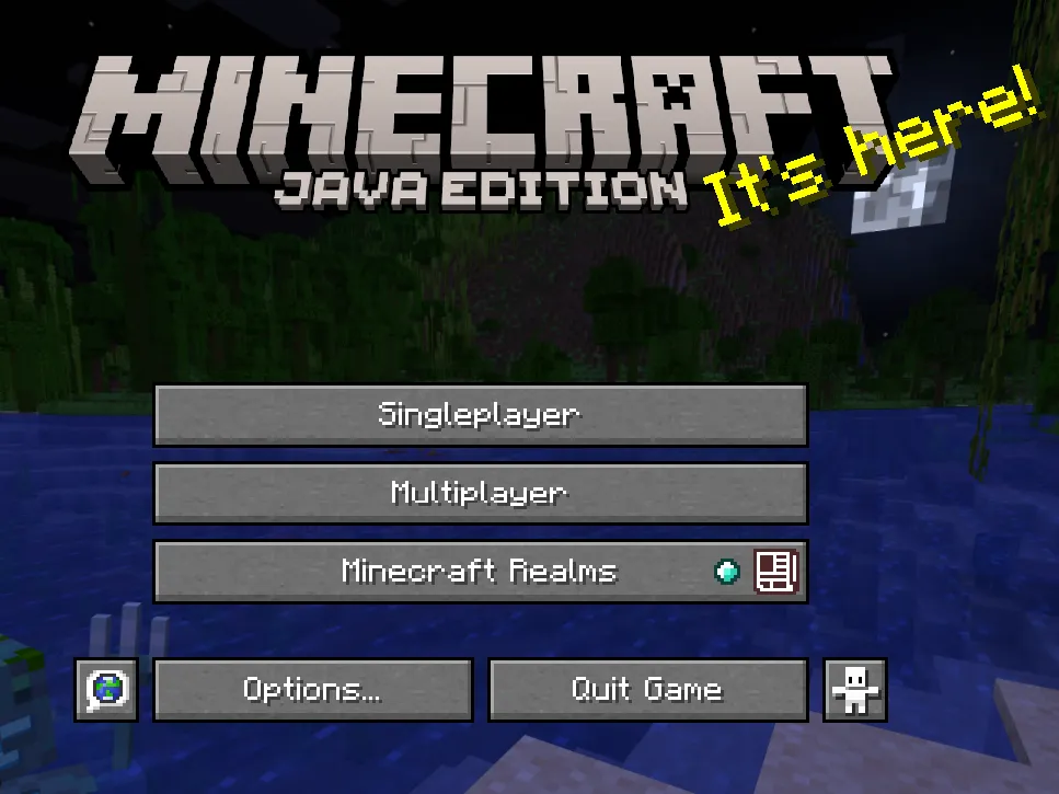 The Minecraft main menu