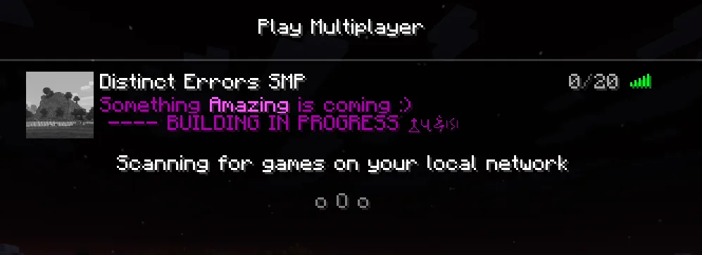 The server list with the Distinct Errors SMP added